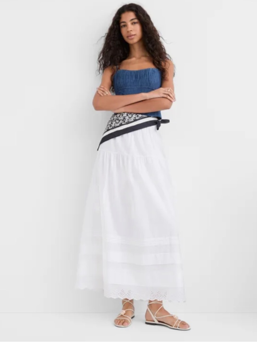 Loft scalloped petite maxi skirt